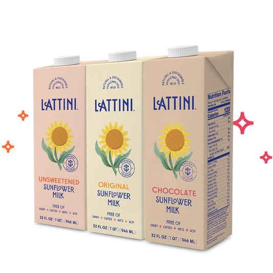 LATTINI™ Sunflower Milk - Mixed Case (Unsweetened, Original, Chocolate)