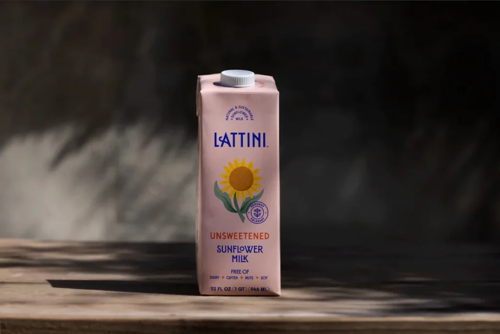 unsweetened carton of Lattini sunflower milk